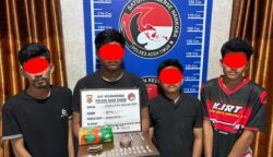 Polisi Ciduk Empat Pemuda Ranto Peureulak, Barang Bukti Sabu Ikut Diamankan Polres Aceh Timur
