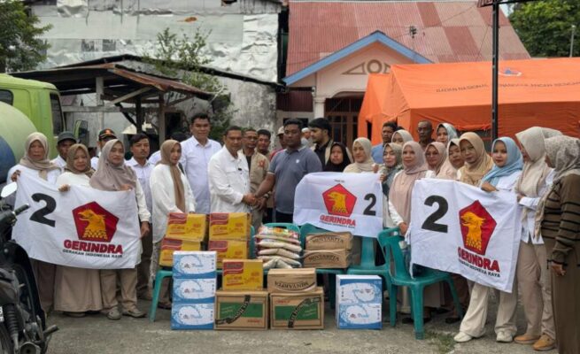 DPC Partai Gerindra Kota Banda Aceh Salurkan Bantuan untuk Korban Kebakaran