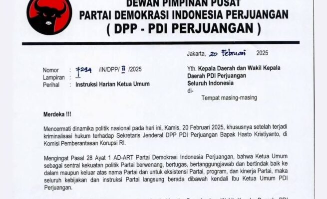 PDI Perjuangan Terbitkan Instruksi Darurat Pasca Penetapan Hasto Kristiyanto Sebagai Tersangka, Retret Mangelang Ditunda