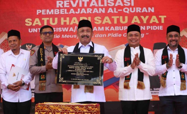 Revitalisasi Gerakan Satu Hari Satu Ayat Resmi Diluncurkan, Bupati Pidie: Al-Qur’an untuk Kita Hidup dan Kembali 