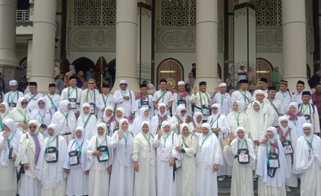 Dilepas dari Nurul Makmur, 62 Jemaah Haji Aceh Singkil Siap Menuju Baitullah