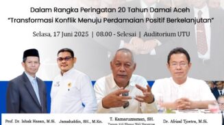 20 Tahun Damai Aceh: UTU dan BRA Bahas Gagasan Monumen Perdamaian untuk Generasi Masa Depan