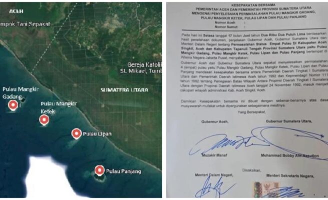 Isi Surat Kesepakatan Bersama Aceh-Sumut Terkait Polemik 4 Pulau Hingga Presiden Prabowo Turun Tangan