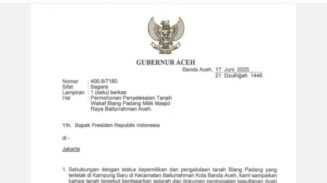 20 Tahun Dikuasai TNI, Gubernur Aceh Tuntut Blang Padang Dikembalikan ke Nazir Wakaf Masjid Raya Baiturrahman
