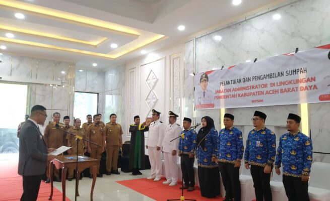 Bupati Abdya Lantik 7 Pejabat, Camat Baru Diminta Aktif Dampingi Keuchik