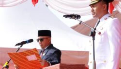 Perdana, Ketua DPRK Abdya Abi Roni Bacakan Proklamasi di HUT ke-80 RI