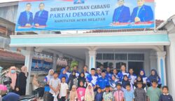 HUT ke-24, Demokrat Aceh Selatan Santuni Anak Yatim dan Bagikan Sembako ke Petugas Kebersihan
