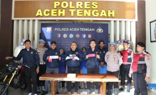 Polres Aceh Tengah Tangkap Tiga Pelaku Curanmor, Tujuh Motor Diamankan