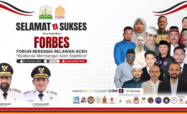 Forbes Relawan Aceh Siap Dilantik Mualem, Ribuan Relawan Bakal Padati Anjong Mon Mata