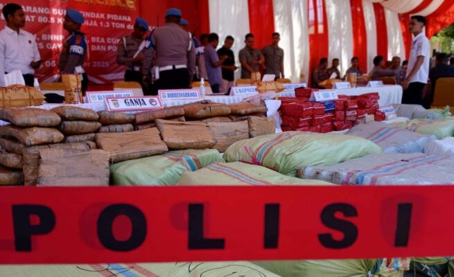Polda Aceh Gagalkan Peredaran 80,5 Kg Sabu, 1,3 Ton Ganja & 1 Kg Kokain