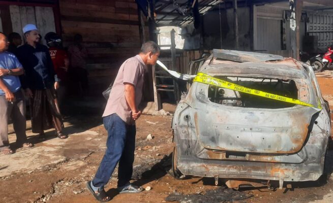 Polres Abdya Dalami Kebakaran Mobil Bermuatan Jirigen BBM Subsidi