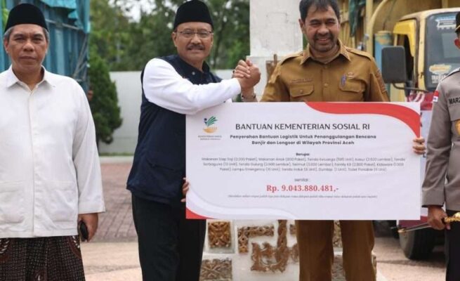 Gubernur Aceh Terima Bantuan Rp9 Miliar dari Kemensos untuk Korban Banjir dan Longsor