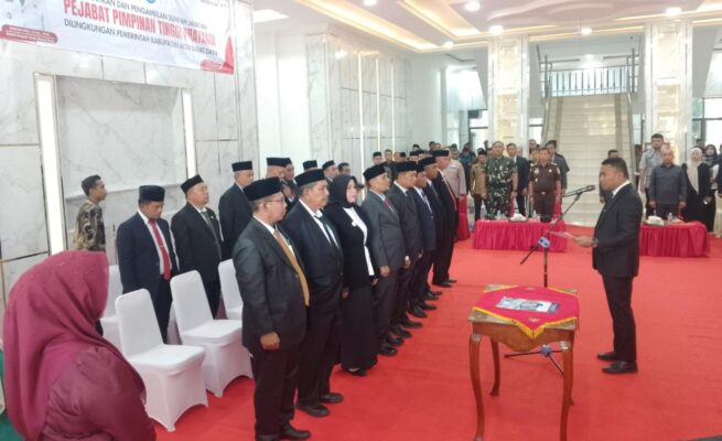 Safaruddin Ambil Sumpah 15 Pejabat Eselon II, Ini Daftar Lengkapnya Pelantikan pejabat eselon 2 abdya