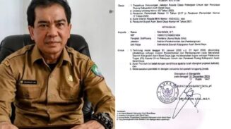 Bupati Safaruddin Tetapkan Rahwadi sebagai Plt Kepala Dinas PUPR Abdya