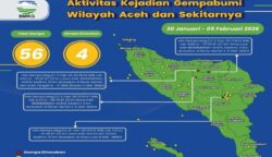 BMKG Catat 56 Gempa Guncang Aceh Dalam Sepekan
