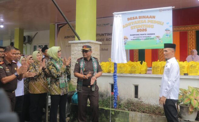 Kejati Aceh Resmikan Desa Binaan Adhyaksa Peduli Stunting di Puskesmas Babahrot