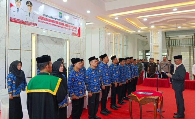 17 Pejabat Abdya Dilantik, Wabup Minta OPD Tinggalkan Ego Sektoral