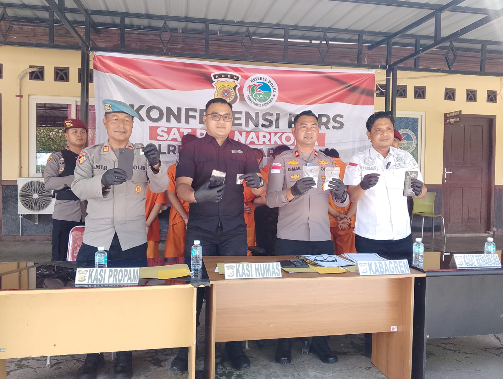 Polres Abdya Bongkar 4 Kasus Narkotika, 5 Tersangka Ditangkap dan 203 Gram Sabu Disita