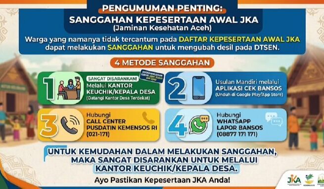 Warga Aceh Tak Terdata JKA Diberi Kesempatan Sanggah, Pemerintah Sediakan 4 Jalur Mudah