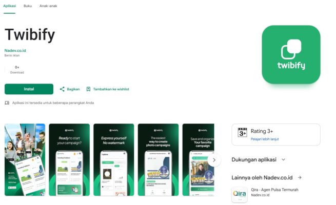 Aplikasi Twibify Kini Hadir di Google Play Store, Permudah Pengguna Buat Twibbon Digital