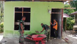 Rumah Nenek Rosna yang Dihuni Dua Anak Yatim Mulai Rampung Dibangun TMMD