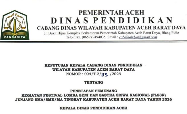 Guru Protes! SK Kacabdin Tetapkan Pemenang FLS3N Abdya Sebelum Lomba