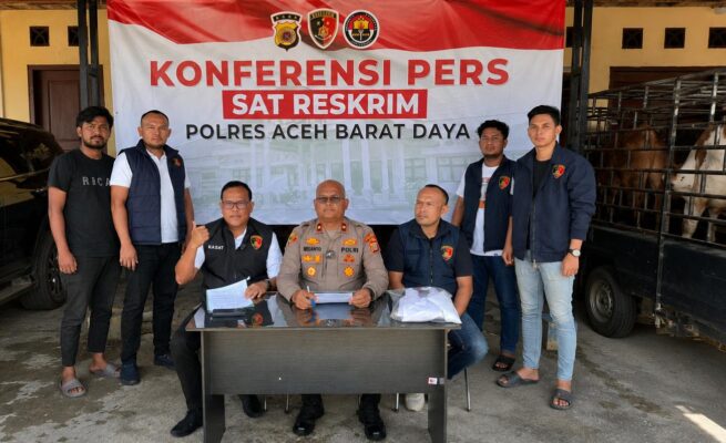 Polres Abdya Bongkar Pencurian Sapi Rp103 Juta, Dua Pelaku Ditangkap