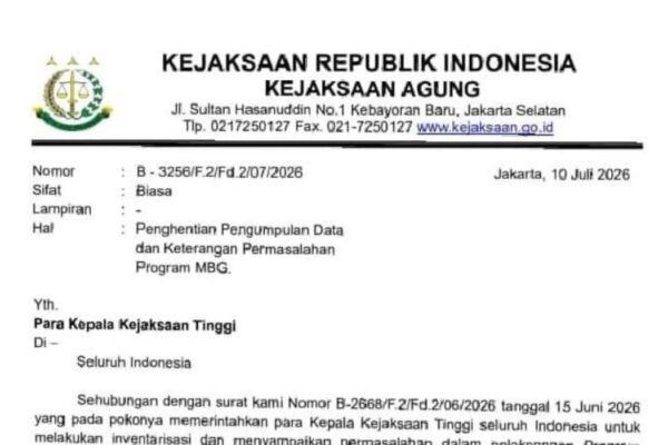 Kejagung Instruksikan Kajati Stop Pengumpulan Data Program MBG