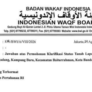 BWI Putuskan Blang Padang Tanah Wakaf Sultan Iskandar Muda untuk Masjid Raya Baiturrahman