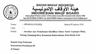 BWI Putuskan Blang Padang Tanah Wakaf Sultan Iskandar Muda untuk Masjid Raya Baiturrahman