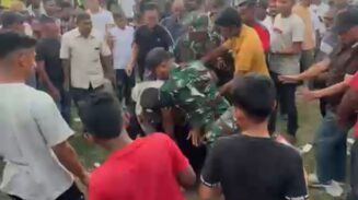 Wartawan Diduga Dipukul Oknum TNI Saat Ricuh di Lapangan Bumigas Aceh Utara